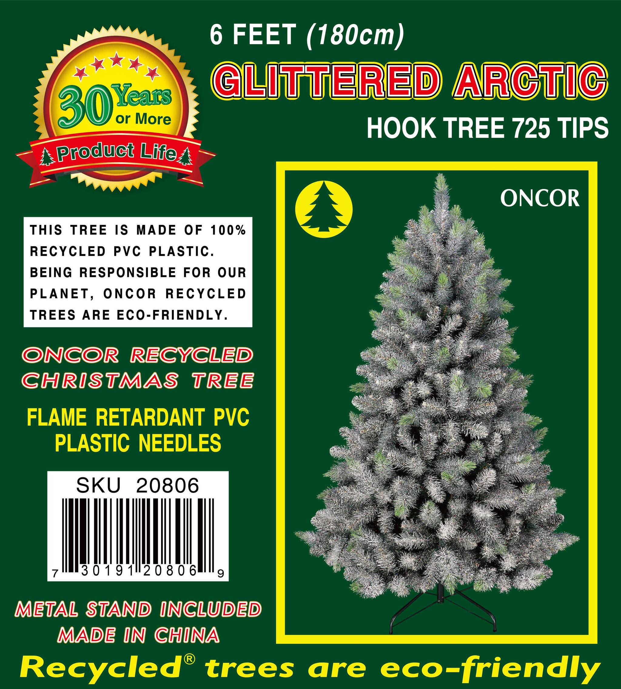 6ft Glittered Arctic – Oncor Recycled Trees